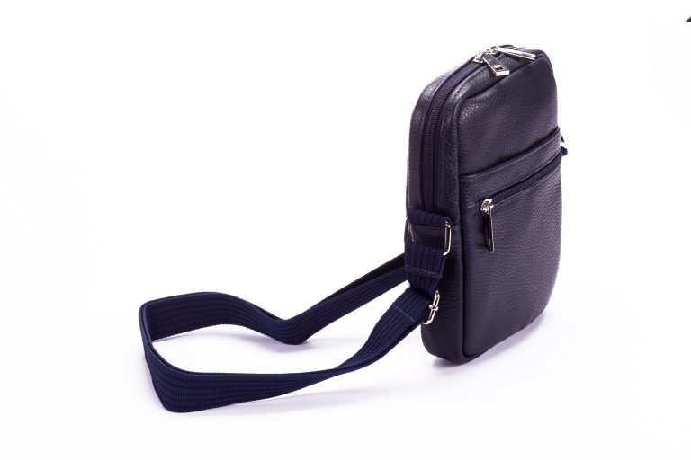 MUŠKA KOŽNA TORBICA M50- PLAVA