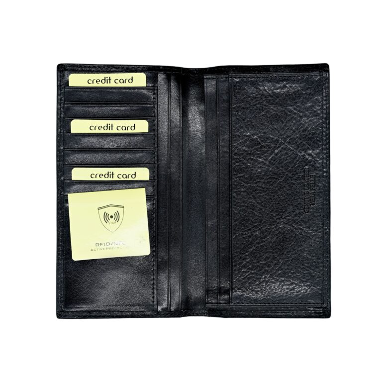 KOŽNI NOVČANIK MUŠKI ELEGANCE CRNI