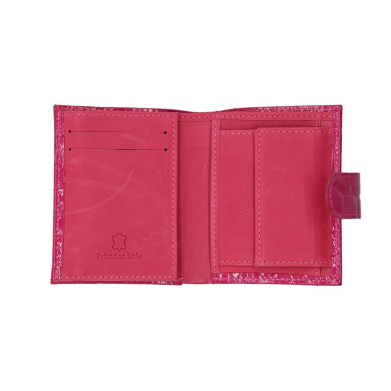 ŽENSKI KOŽNI NOVČANIK- 606 kroko pink