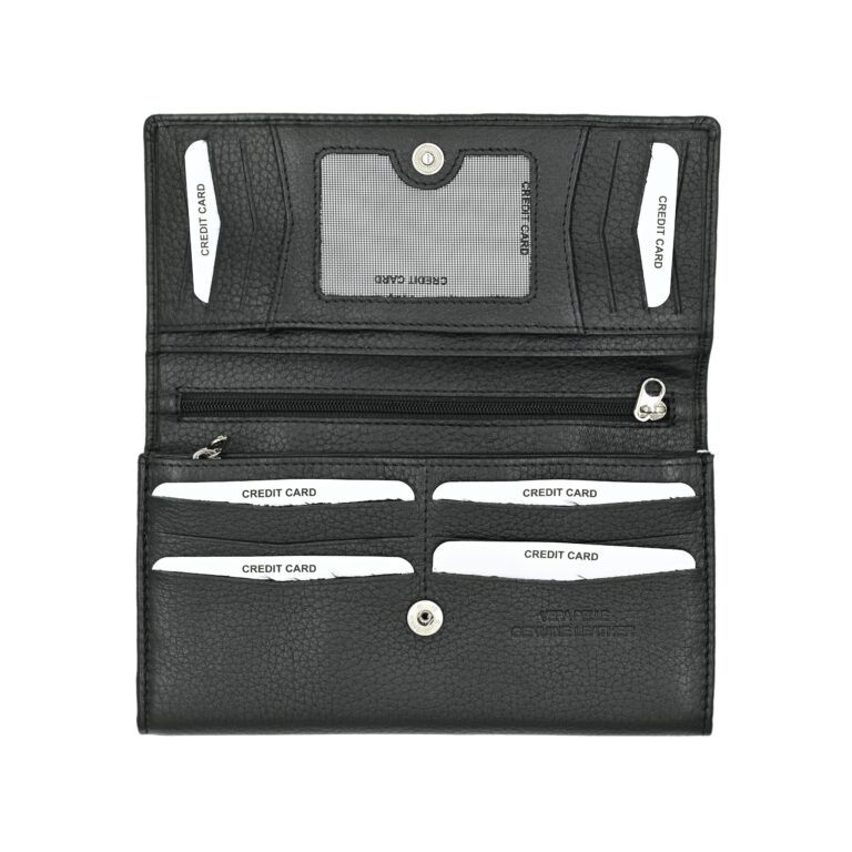 ŽENSKI KOŽNI NOVČANIK- 348 crni