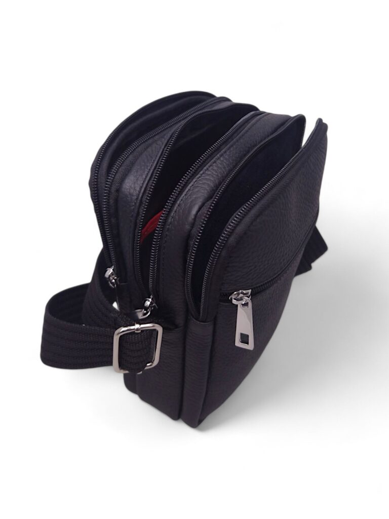 MUŠKA KOŽNA TORBICA M71 CRNA