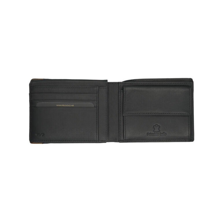 KOŽNI NOVČANIK p-140 CRNO-VINTAGE RFID